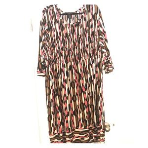 Never worn! Boutique style Hot pink & brown dress